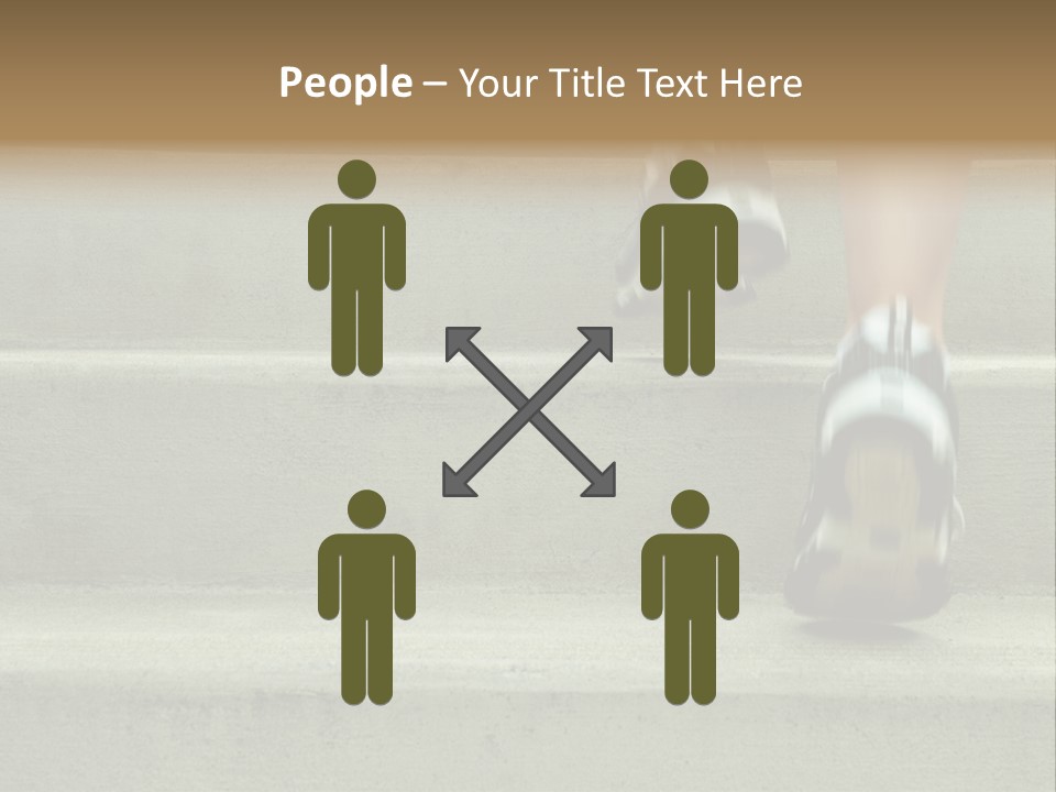 Mature Woman Runner In The City, Close Up. PowerPoint Template