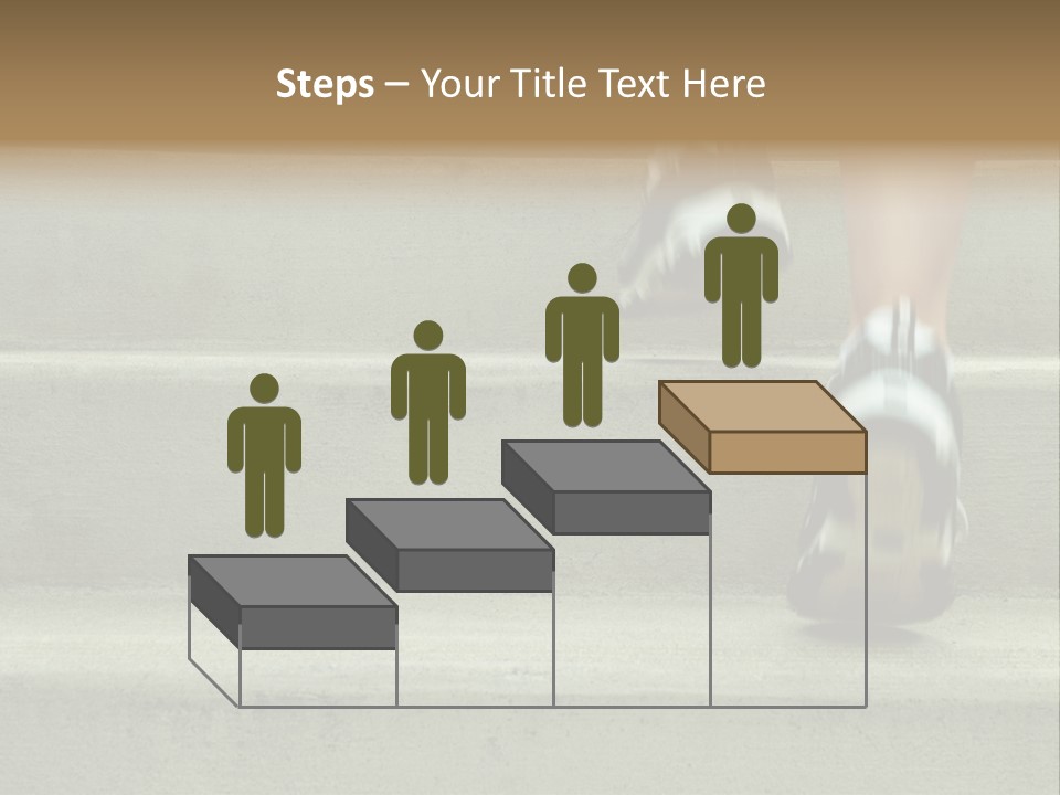 Mature Woman Runner In The City, Close Up. PowerPoint Template