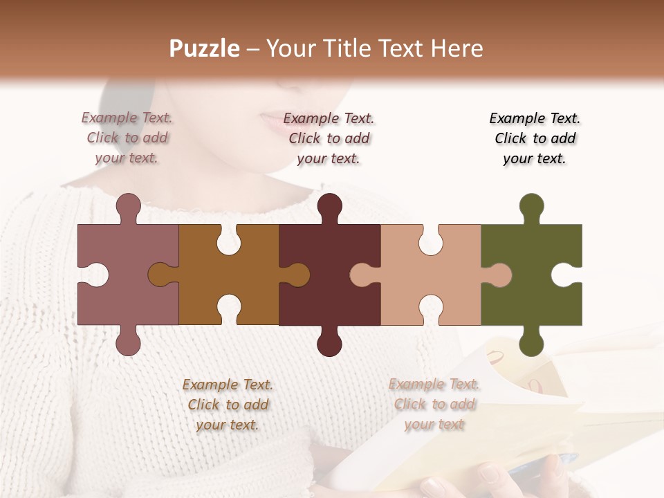 Asian Schoolgirl Studying, Isolated On White. PowerPoint Template