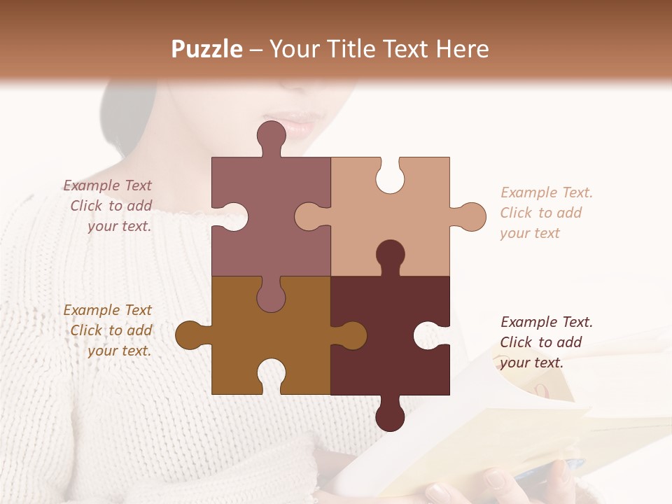 Asian Schoolgirl Studying, Isolated On White. PowerPoint Template