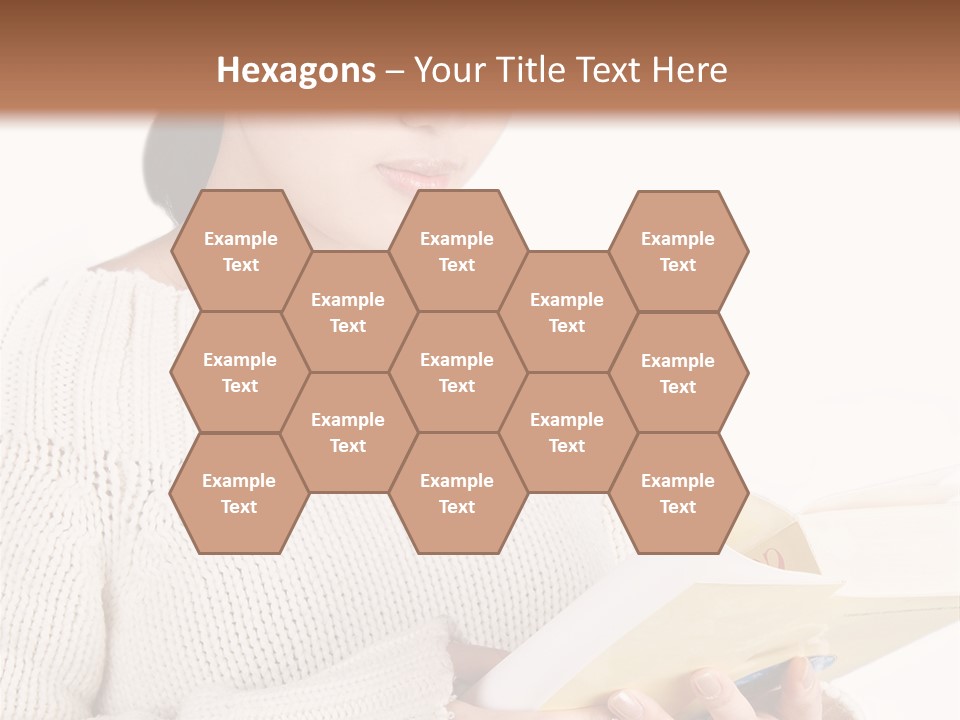 Asian Schoolgirl Studying, Isolated On White. PowerPoint Template