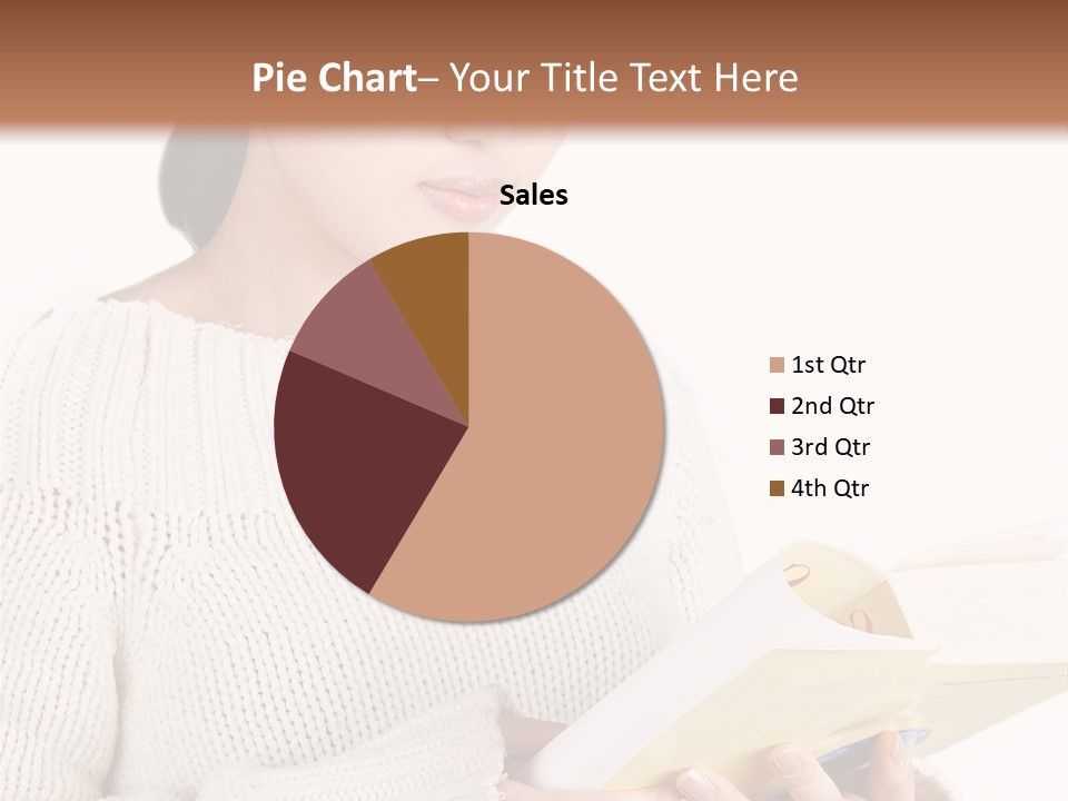 Asian Schoolgirl Studying, Isolated On White. PowerPoint Template