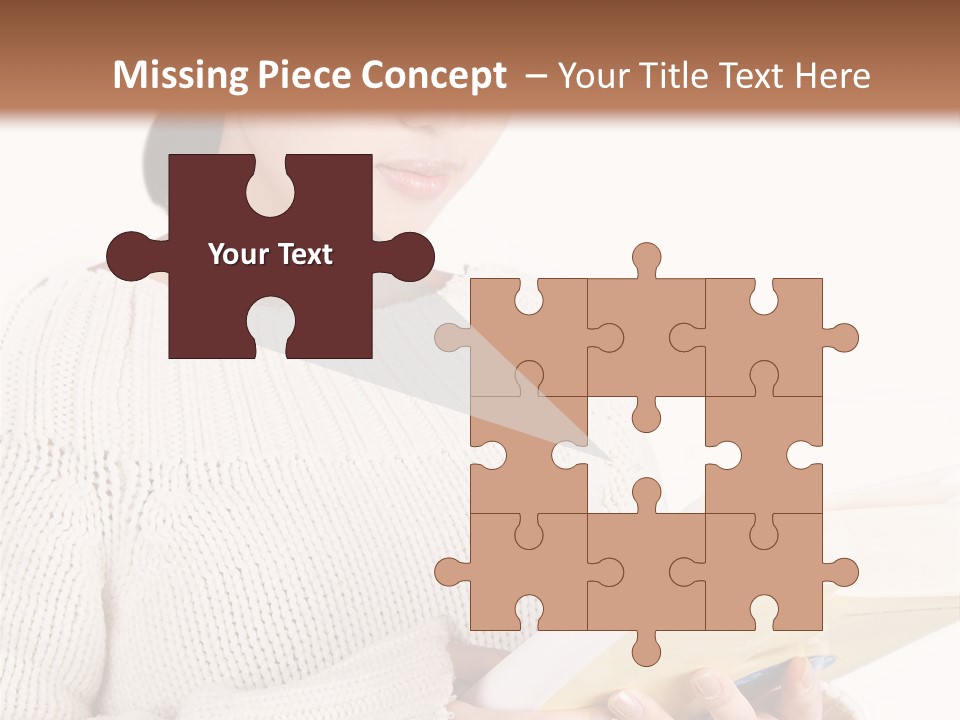 Asian Schoolgirl Studying, Isolated On White. PowerPoint Template