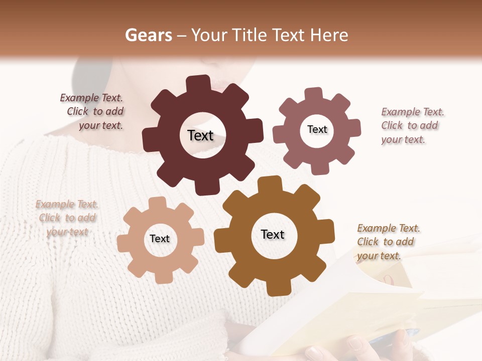 Asian Schoolgirl Studying, Isolated On White. PowerPoint Template