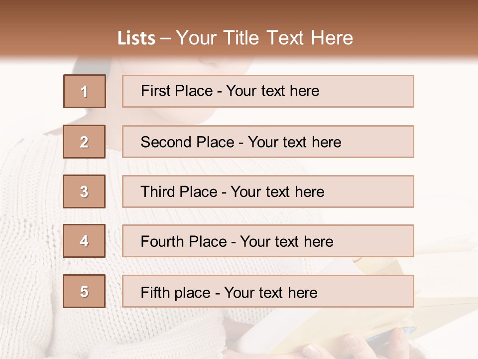 Asian Schoolgirl Studying, Isolated On White. PowerPoint Template