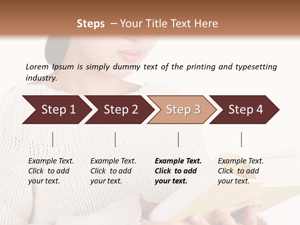 Asian Schoolgirl Studying, Isolated On White. PowerPoint Template