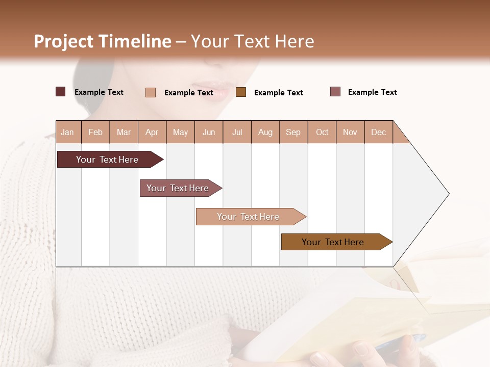 Asian Schoolgirl Studying, Isolated On White. PowerPoint Template