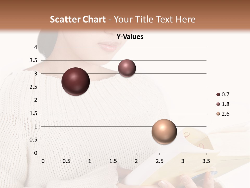 Asian Schoolgirl Studying, Isolated On White. PowerPoint Template