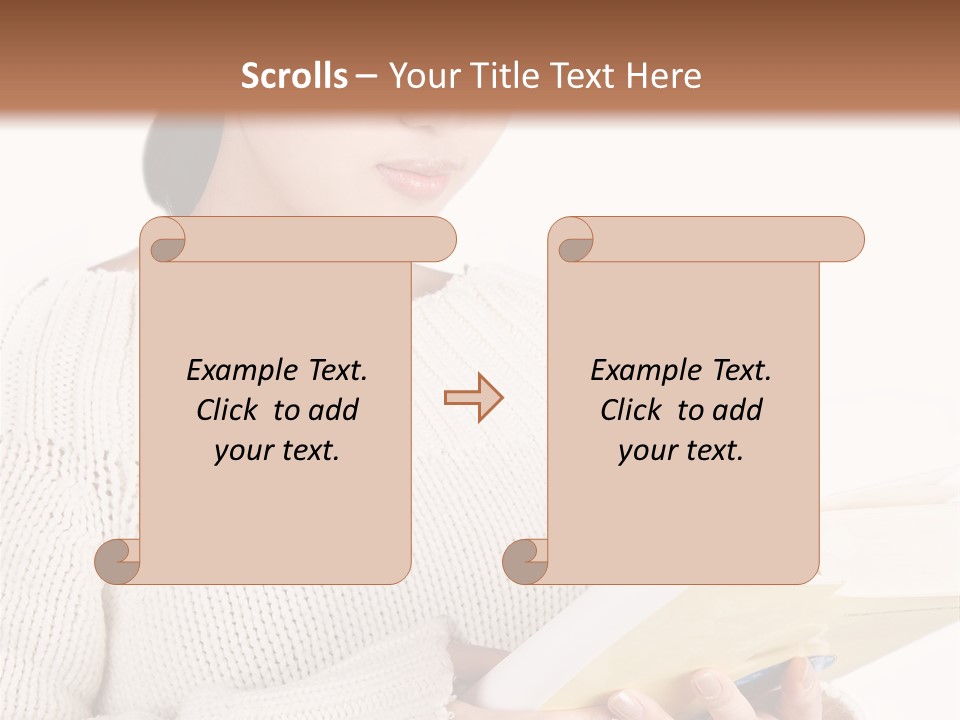 Asian Schoolgirl Studying, Isolated On White. PowerPoint Template