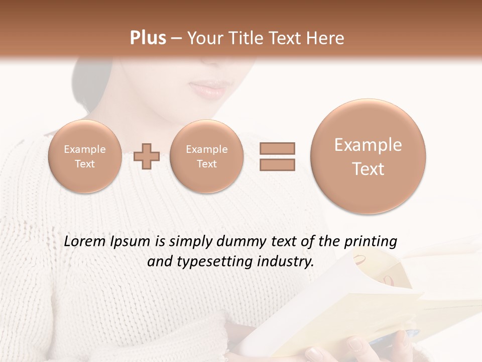 Asian Schoolgirl Studying, Isolated On White. PowerPoint Template