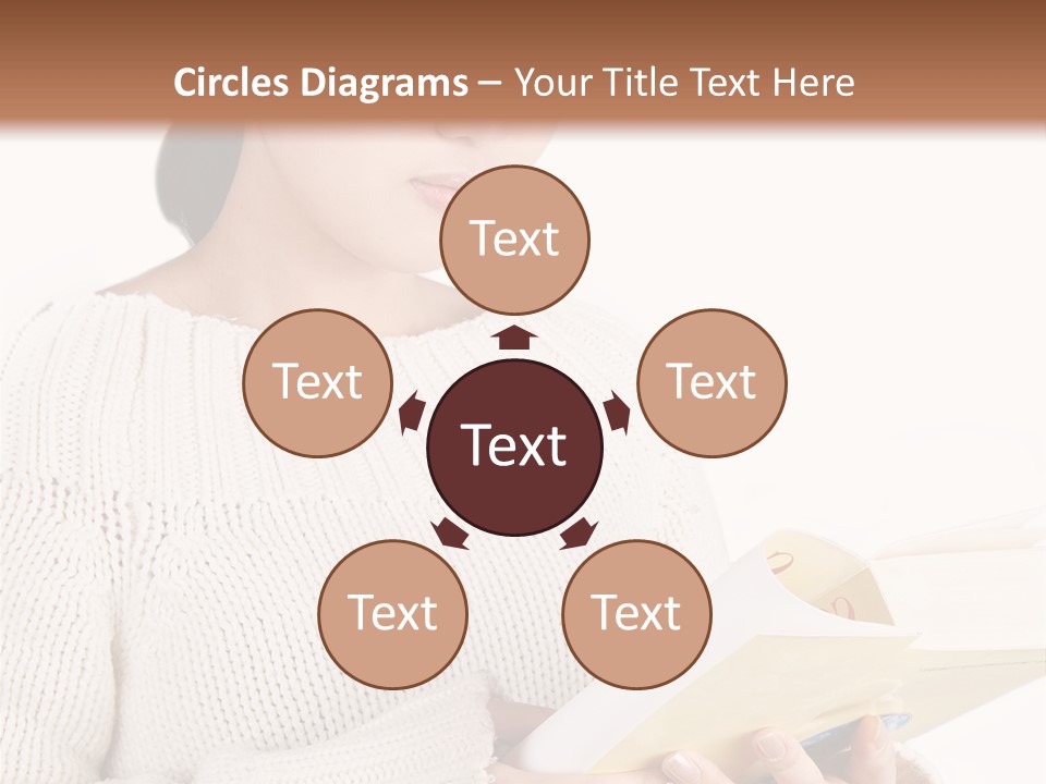 Asian Schoolgirl Studying, Isolated On White. PowerPoint Template