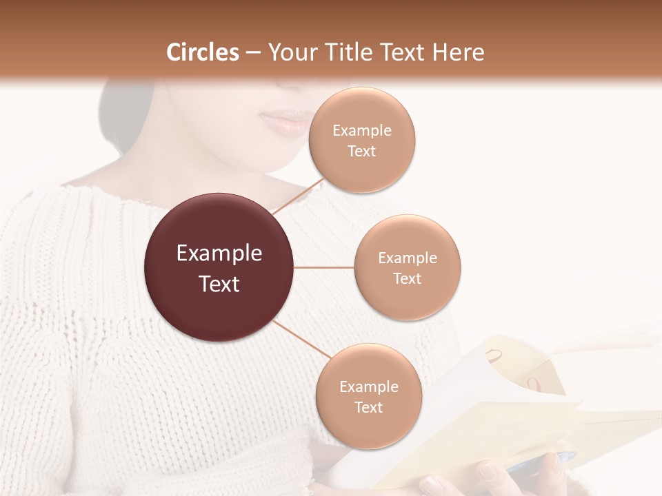 Asian Schoolgirl Studying, Isolated On White. PowerPoint Template