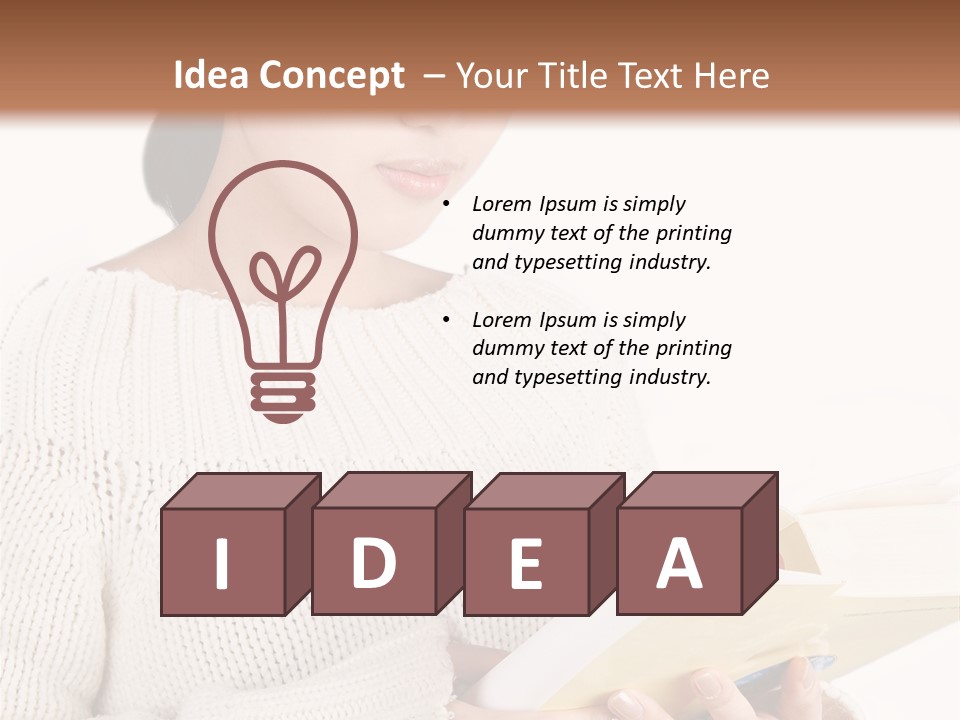 Asian Schoolgirl Studying, Isolated On White. PowerPoint Template