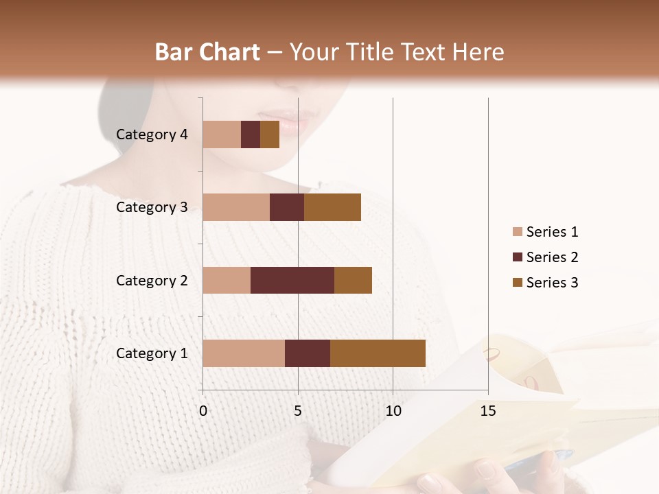 Asian Schoolgirl Studying, Isolated On White. PowerPoint Template