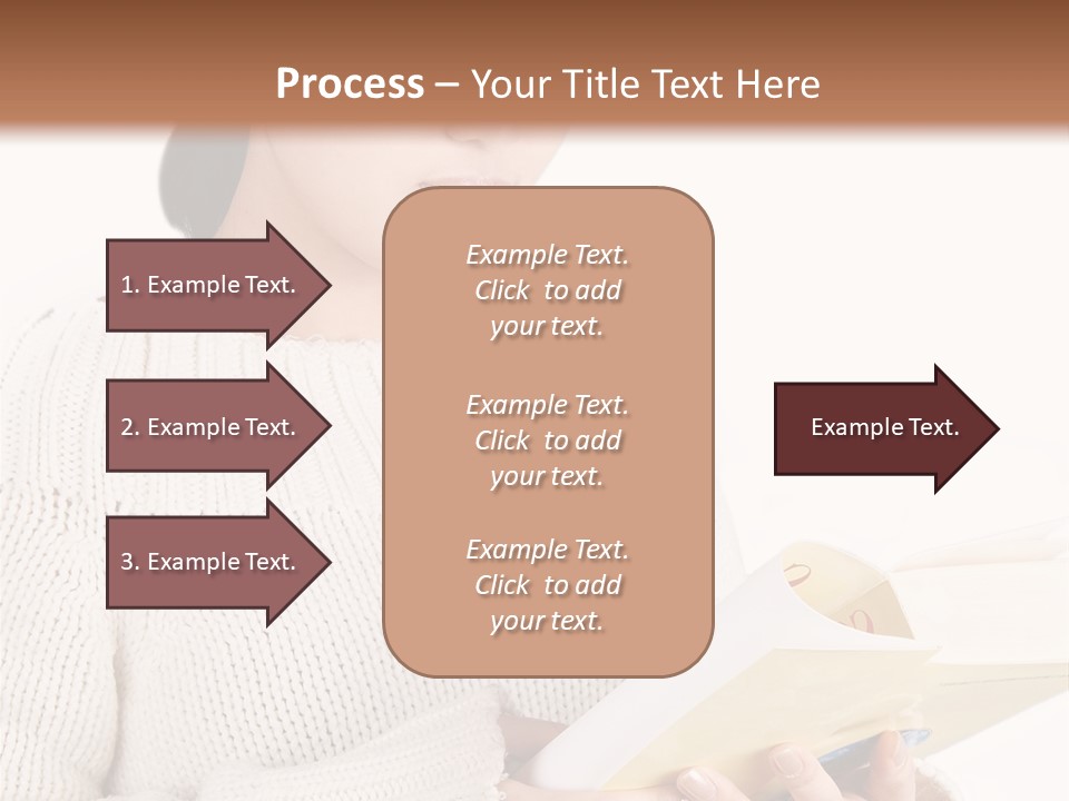Asian Schoolgirl Studying, Isolated On White. PowerPoint Template