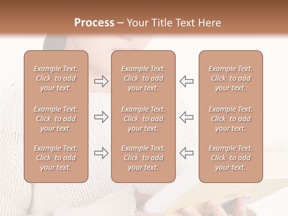 Asian Schoolgirl Studying, Isolated On White. PowerPoint Template