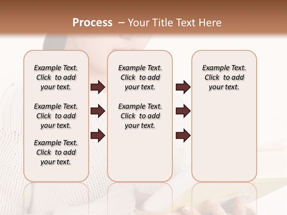 Asian Schoolgirl Studying, Isolated On White. PowerPoint Template