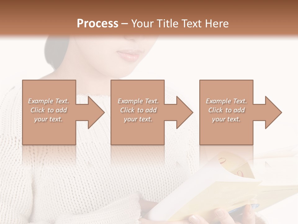 Asian Schoolgirl Studying, Isolated On White. PowerPoint Template