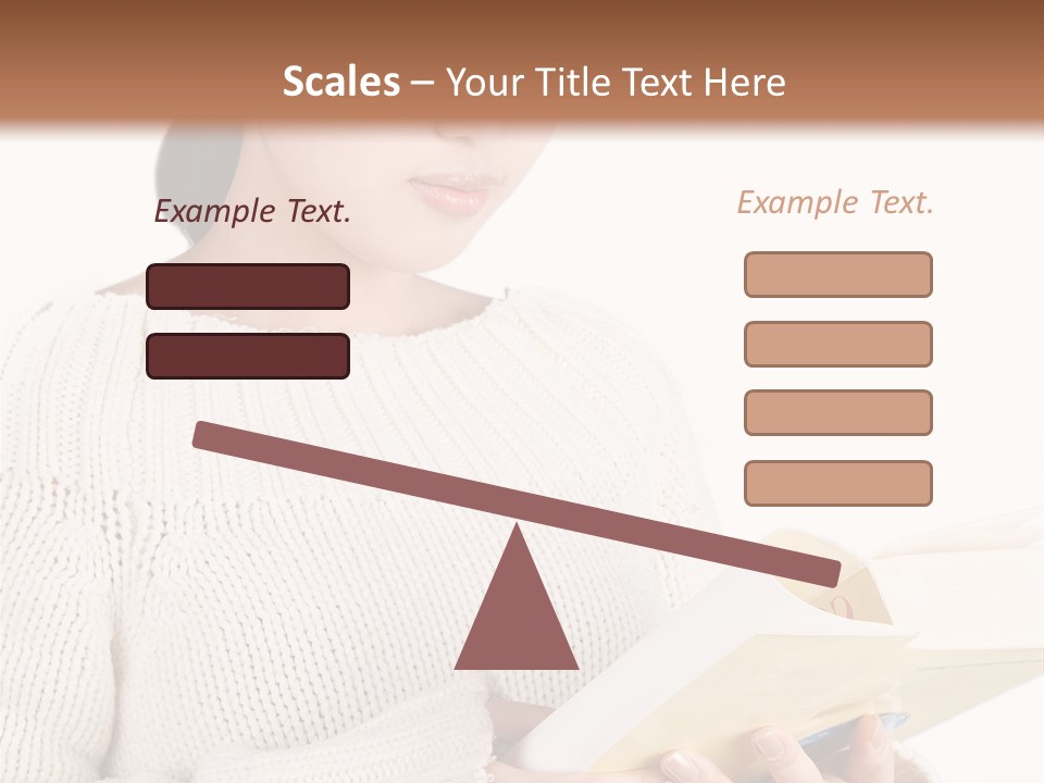 Asian Schoolgirl Studying, Isolated On White. PowerPoint Template