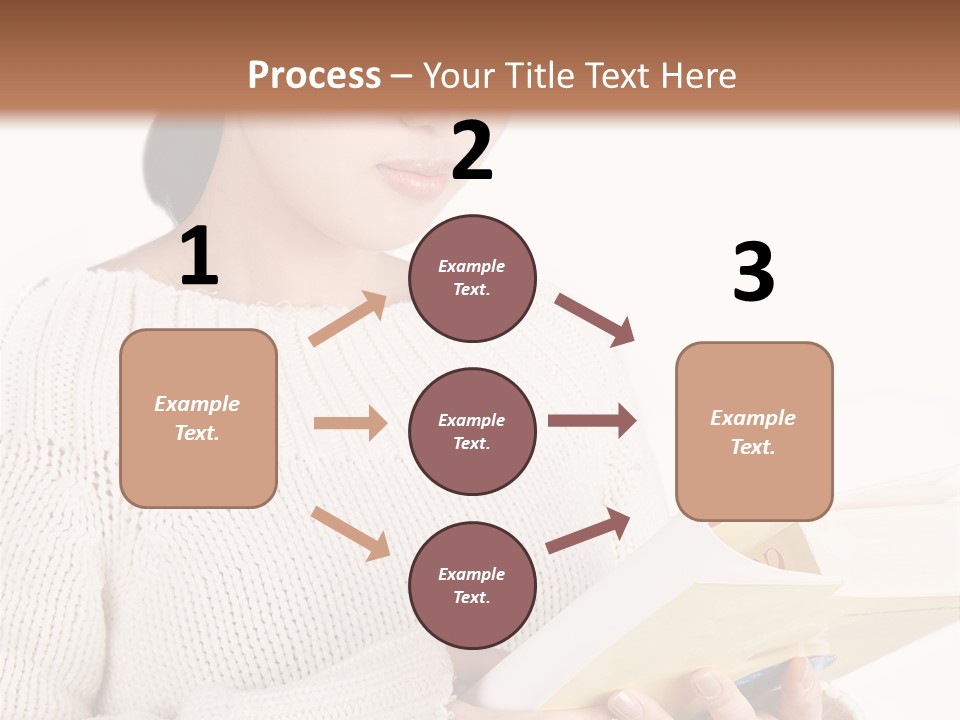 Asian Schoolgirl Studying, Isolated On White. PowerPoint Template