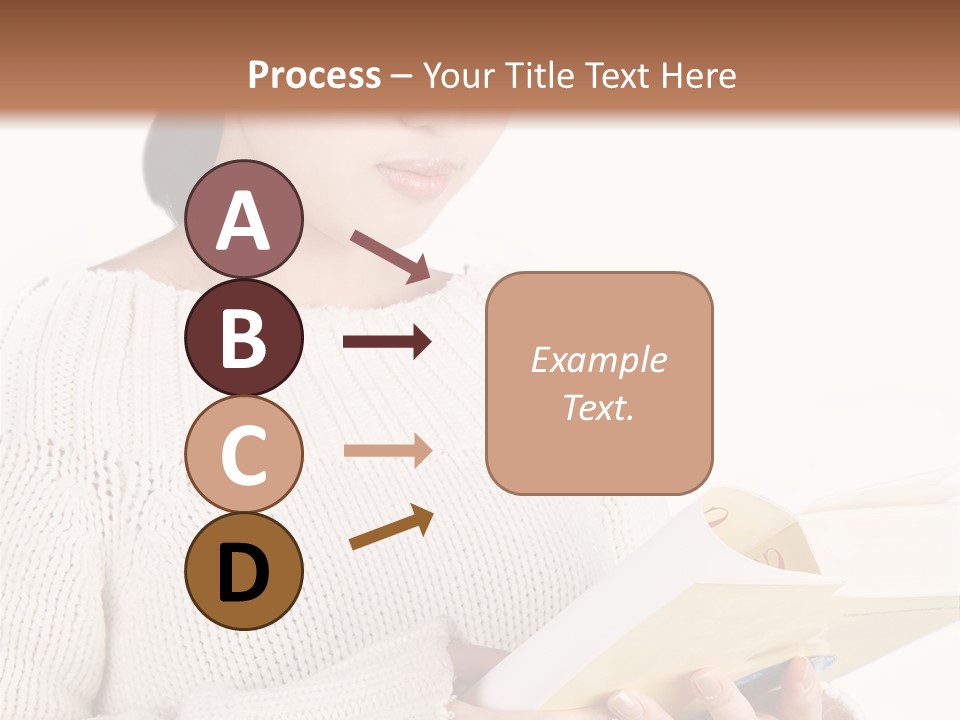 Asian Schoolgirl Studying, Isolated On White. PowerPoint Template