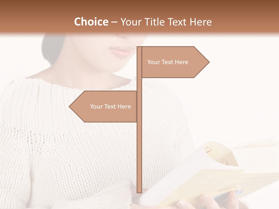 Asian Schoolgirl Studying, Isolated On White. PowerPoint Template