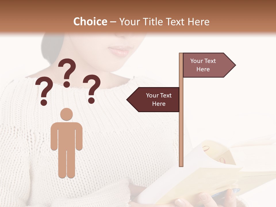 Asian Schoolgirl Studying, Isolated On White. PowerPoint Template