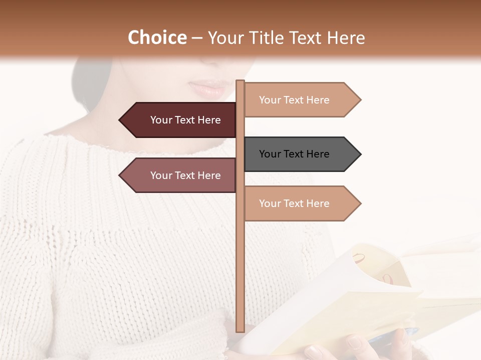 Asian Schoolgirl Studying, Isolated On White. PowerPoint Template