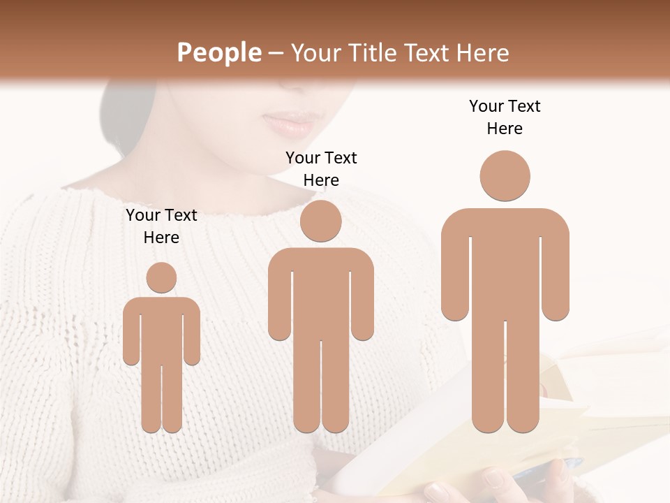 Asian Schoolgirl Studying, Isolated On White. PowerPoint Template