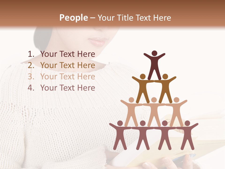 Asian Schoolgirl Studying, Isolated On White. PowerPoint Template