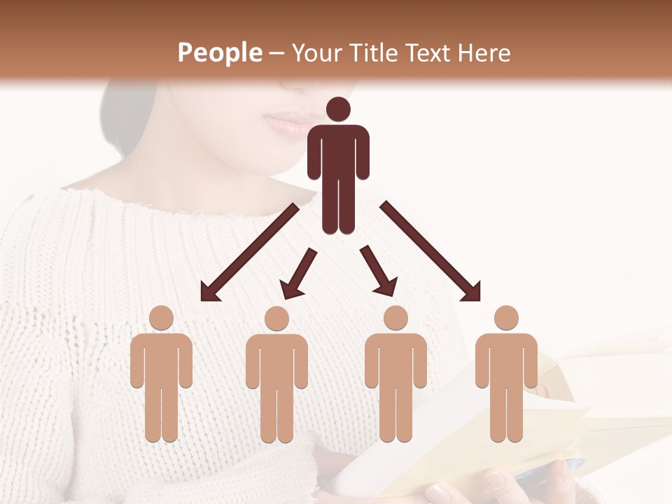 Asian Schoolgirl Studying, Isolated On White. PowerPoint Template