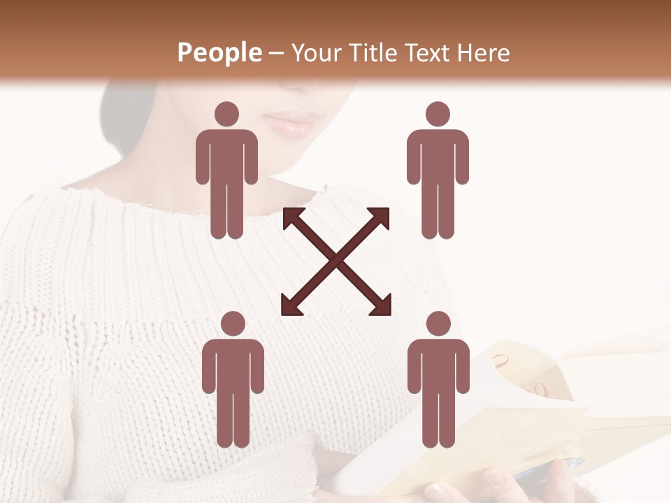 Asian Schoolgirl Studying, Isolated On White. PowerPoint Template