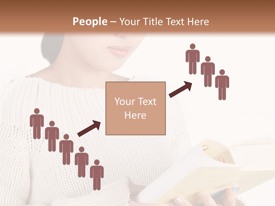 Asian Schoolgirl Studying, Isolated On White. PowerPoint Template