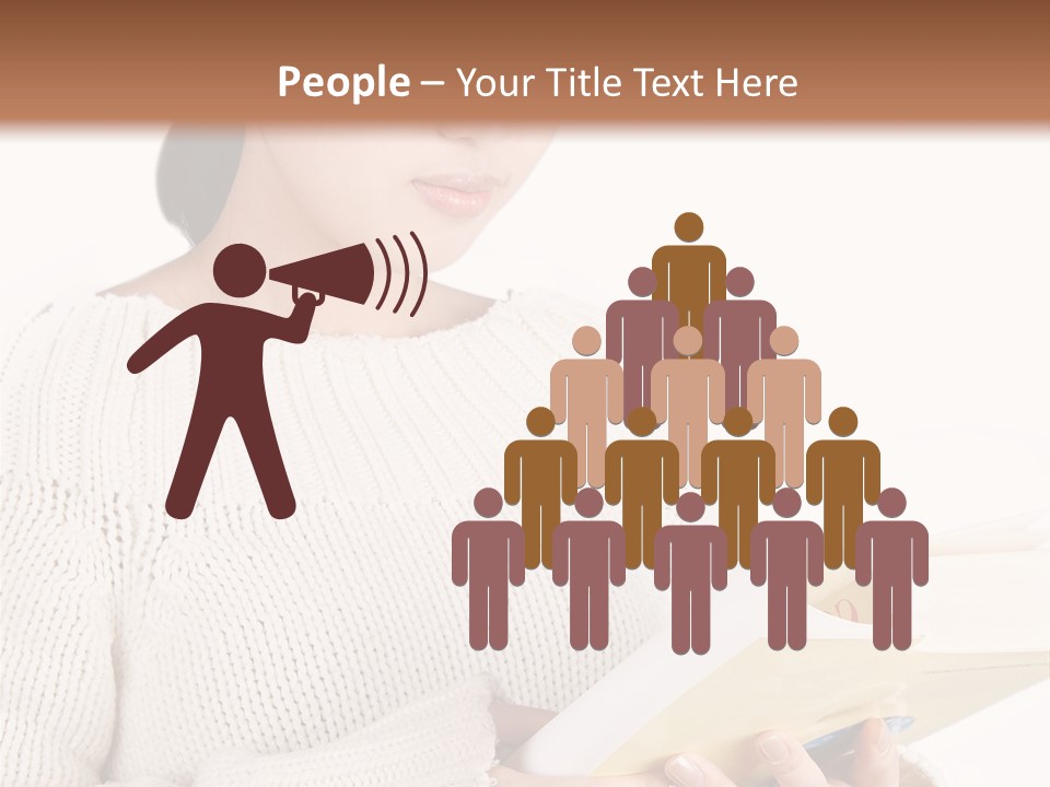 Asian Schoolgirl Studying, Isolated On White. PowerPoint Template