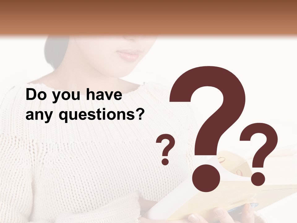 Asian Schoolgirl Studying, Isolated On White. PowerPoint Template