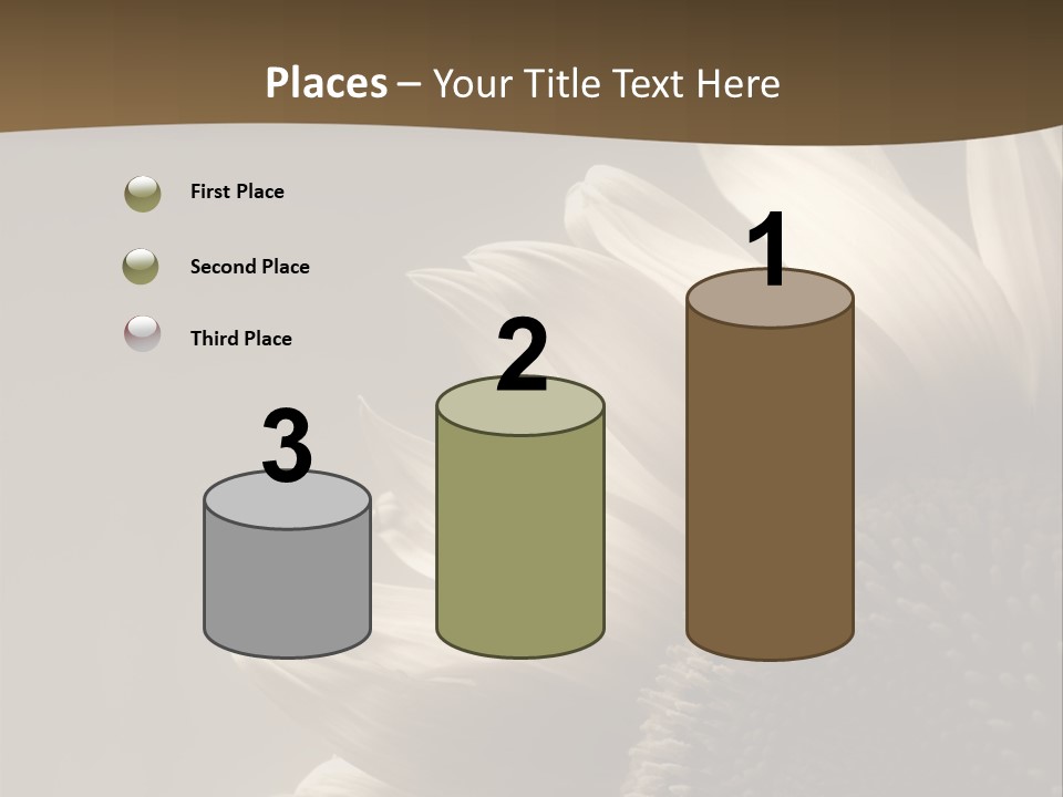 A Sunflower Is Shown With A Brown Background PowerPoint Template