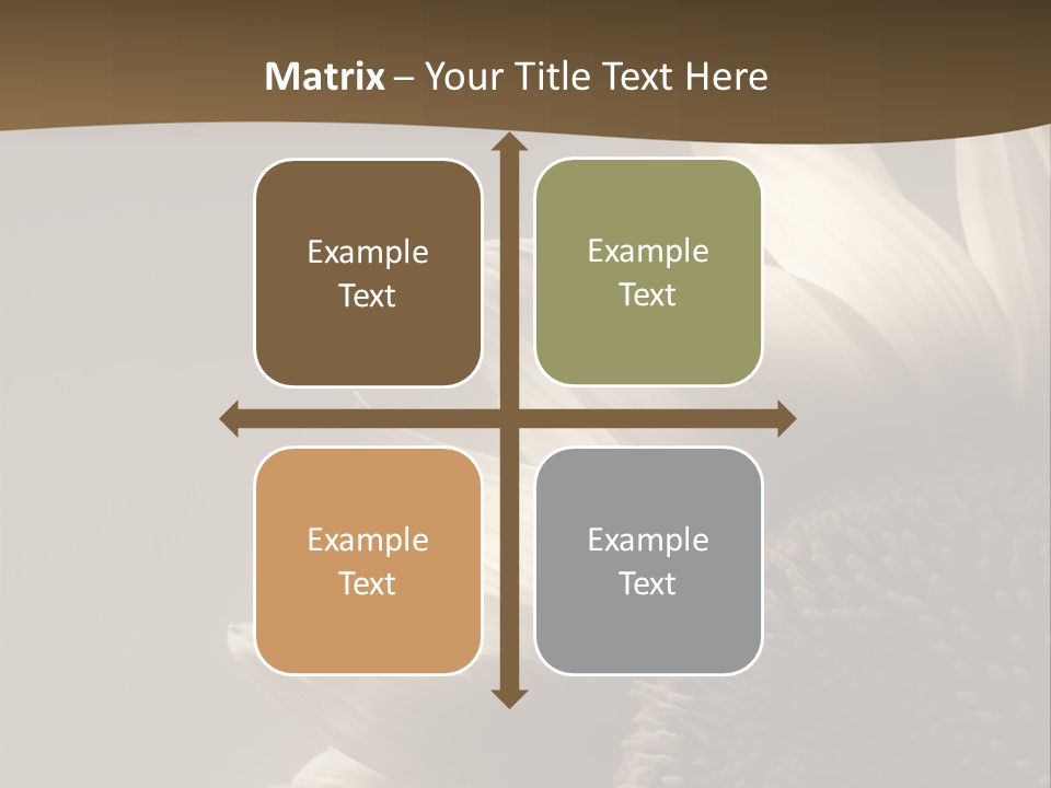A Sunflower Is Shown With A Brown Background PowerPoint Template