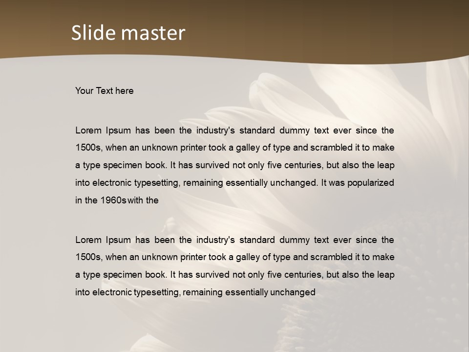 A Sunflower Is Shown With A Brown Background PowerPoint Template