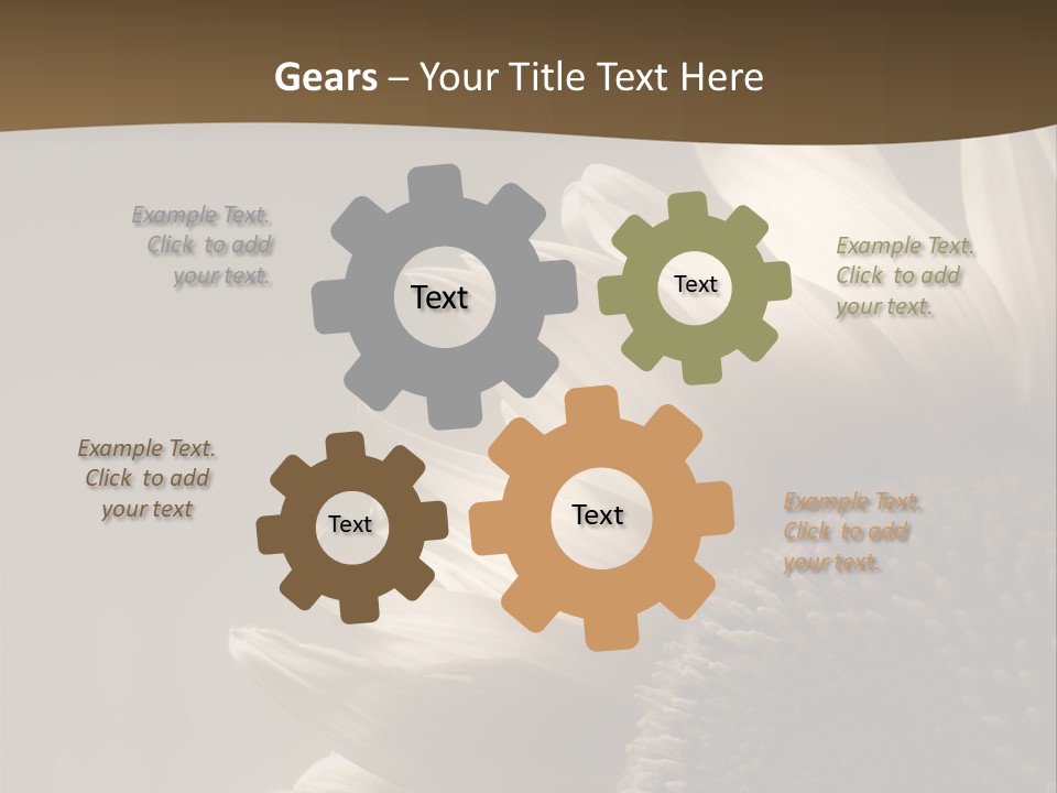 A Sunflower Is Shown With A Brown Background PowerPoint Template