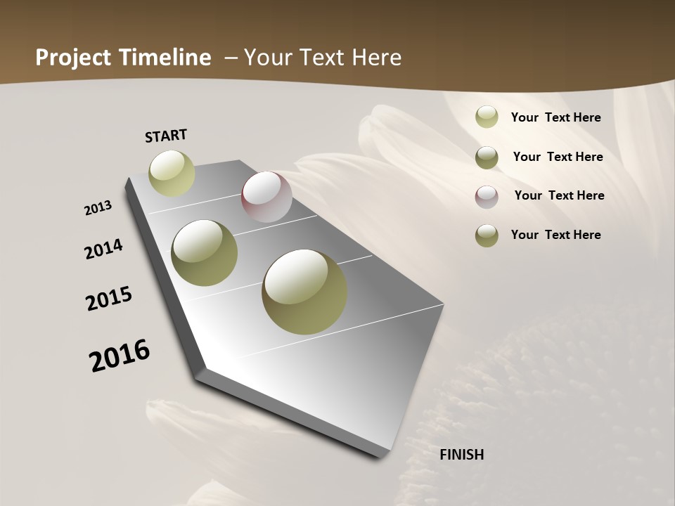 A Sunflower Is Shown With A Brown Background PowerPoint Template