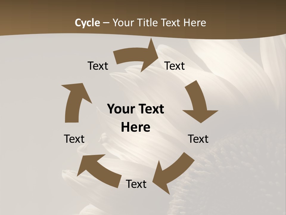 A Sunflower Is Shown With A Brown Background PowerPoint Template