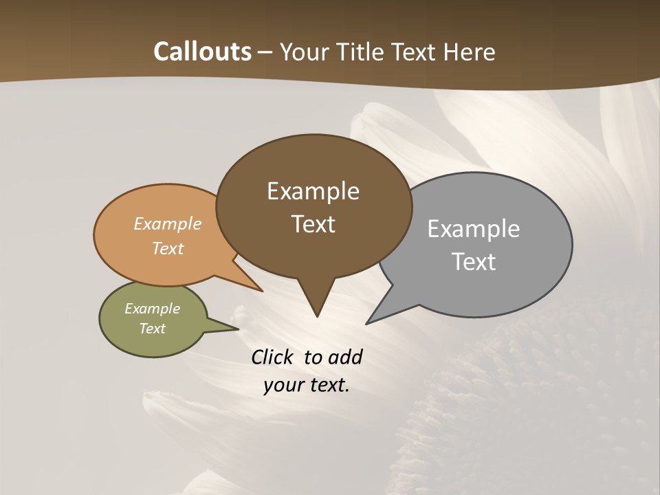 A Sunflower Is Shown With A Brown Background PowerPoint Template