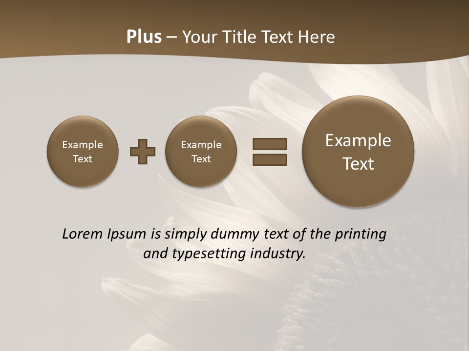 A Sunflower Is Shown With A Brown Background PowerPoint Template