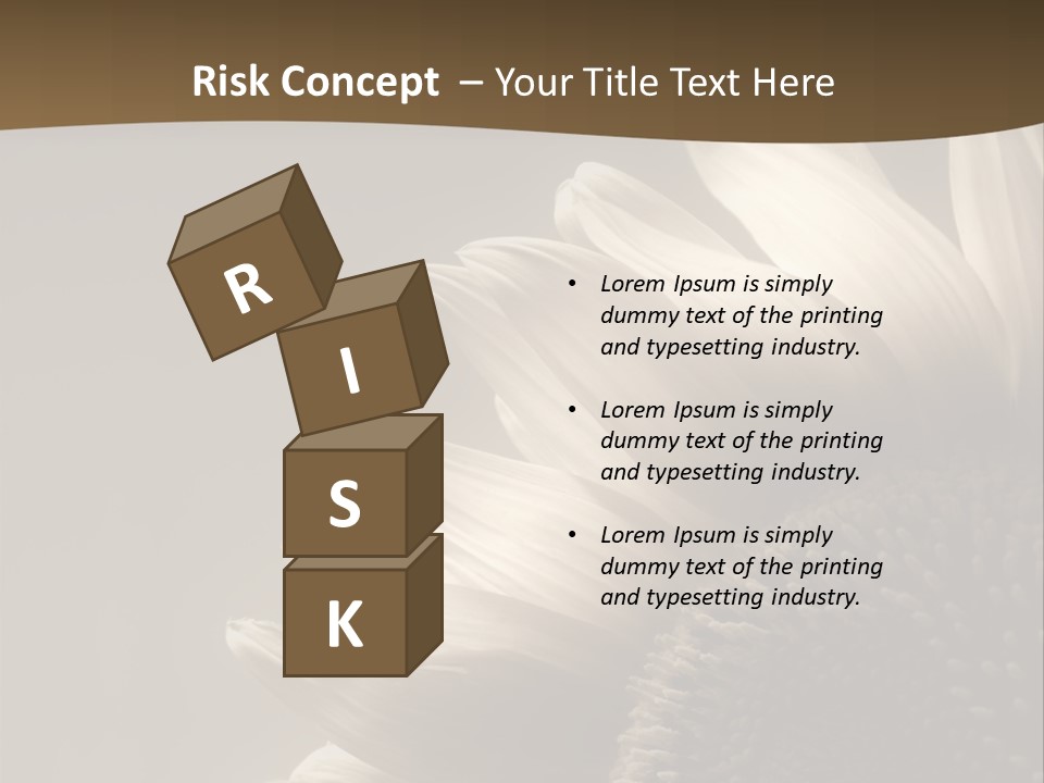 A Sunflower Is Shown With A Brown Background PowerPoint Template