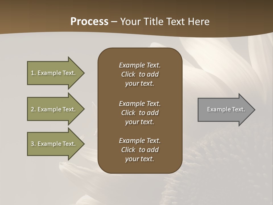 A Sunflower Is Shown With A Brown Background PowerPoint Template