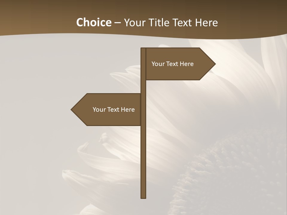 A Sunflower Is Shown With A Brown Background PowerPoint Template