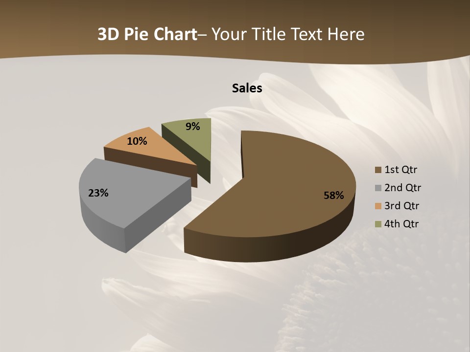 A Sunflower Is Shown With A Brown Background PowerPoint Template