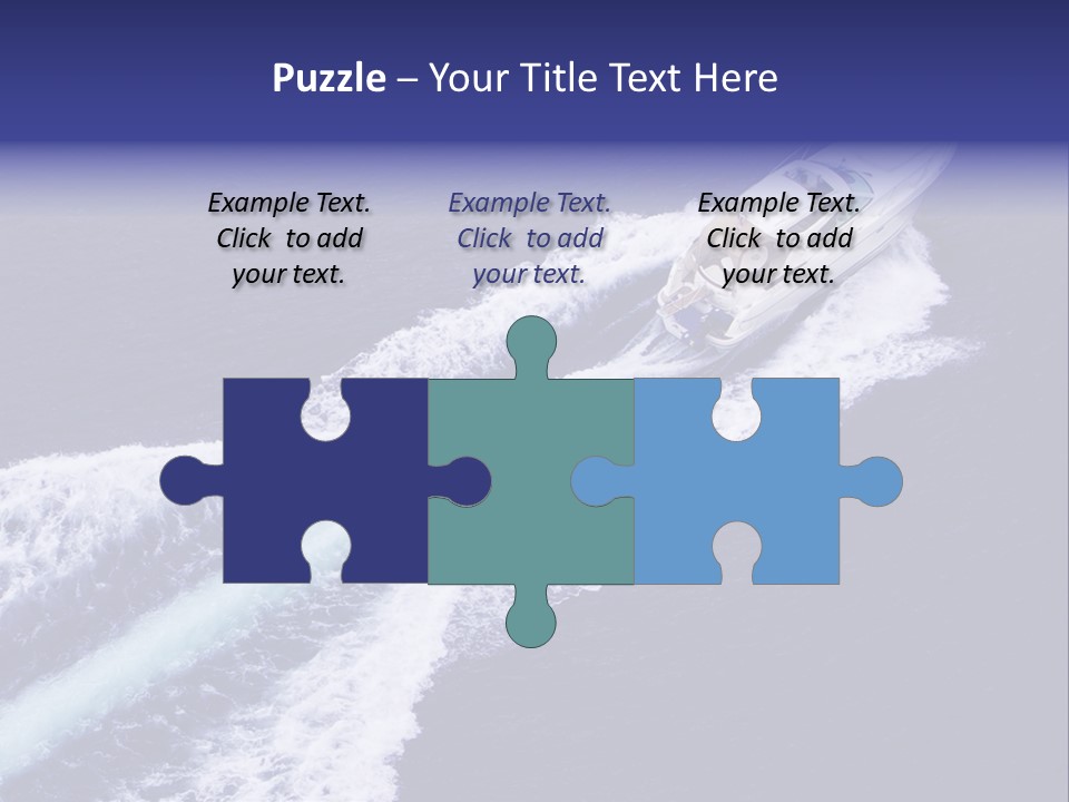 Fast Motor Boat With Splash And Wake PowerPoint Template