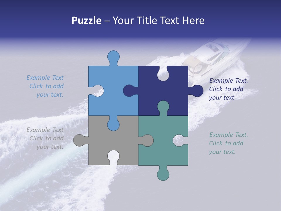 Fast Motor Boat With Splash And Wake PowerPoint Template