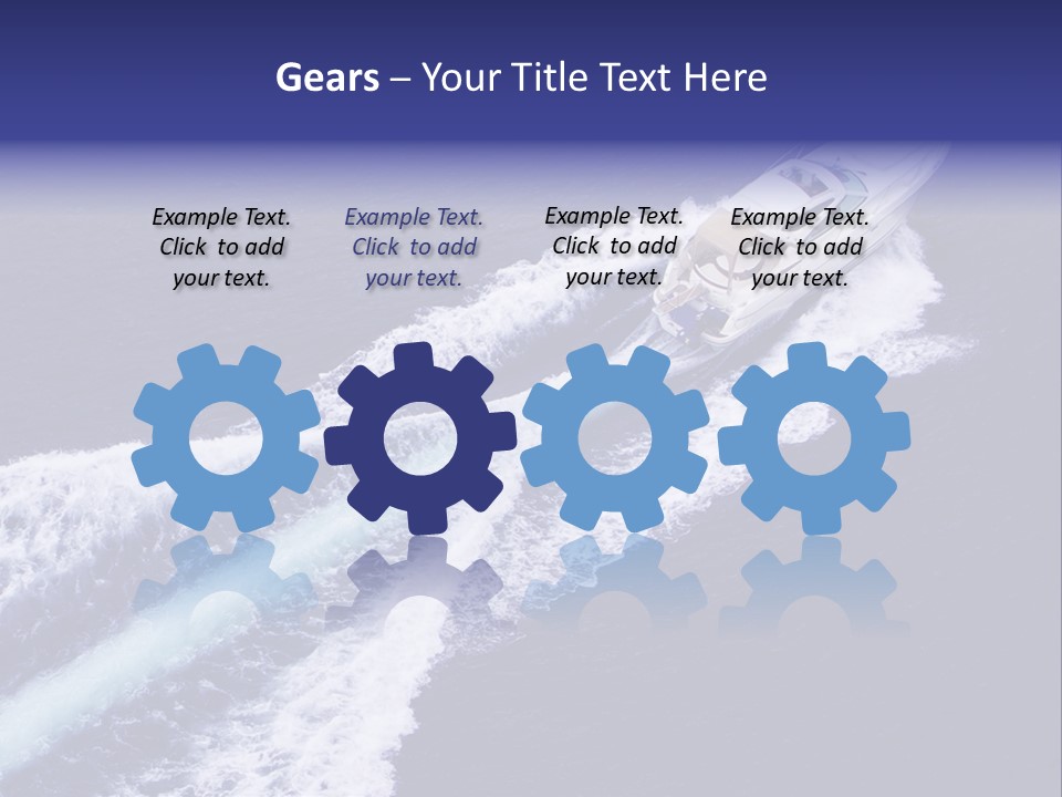 Fast Motor Boat With Splash And Wake PowerPoint Template